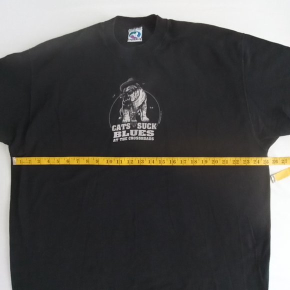 Vintage 1996 Liquid Blue "Cats suck Blues at the Crossroads"  T-Shirt - Picture 7 of 12
